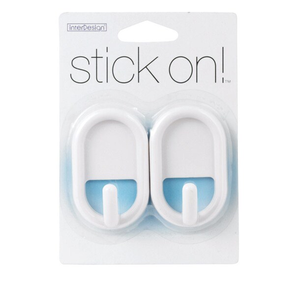 Interdesign iDesign 3/4 in. L White Plastic Small Stick On Hook 0.2 lb. cap. 2 pk - 14201