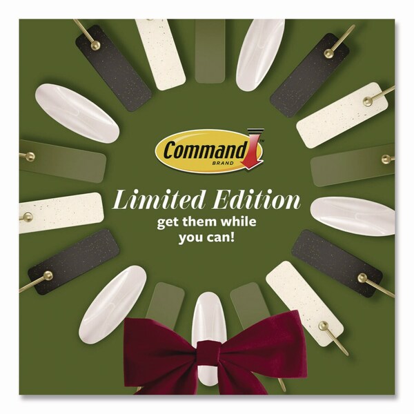 Command Limited Edition Hooks and Clips, Soot, 3 lb Capacity, 2 Hooks, 8 Clips and 12 Strips/Pack - STMHP-10ESF