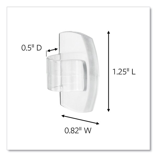 Command All Weather Hooks and Strips, Small, Plastic, Clear, 0.5 lb Capacity, 30 Clips and 32 Strips/Pack - 17017CLRAW30NA