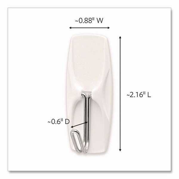 Command General Purpose Wire Hooks, Medium, Metal, White, 2 lb Capacity, 16 Hooks and 20 Strips - 17065-16CLUB
