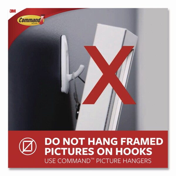 Command General Purpose Wire Hooks, Medium, Metal, White, 2 lb Capacity, 16 Hooks and 20 Strips - 17065-16CLUB
