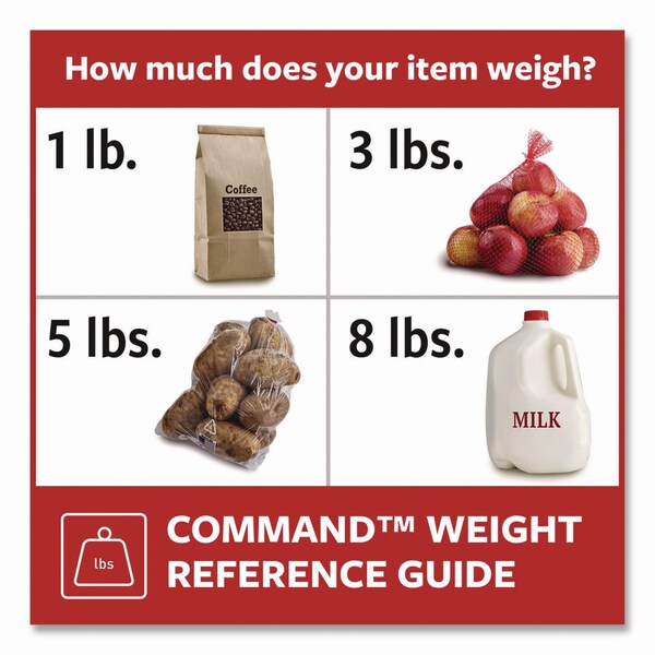 Command General Purpose Hooks, Large, Plastic, White, 5 lb Capacity, 12 Hooks and 18 Strips - 17003-CLUB