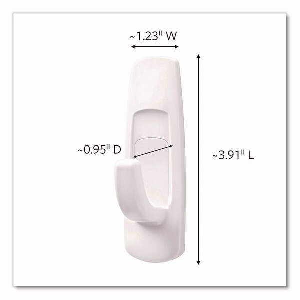 Command General Purpose Hooks, Large, Plastic, White, 5 lb Capacity, 12 Hooks and 18 Strips - 17003-CLUB