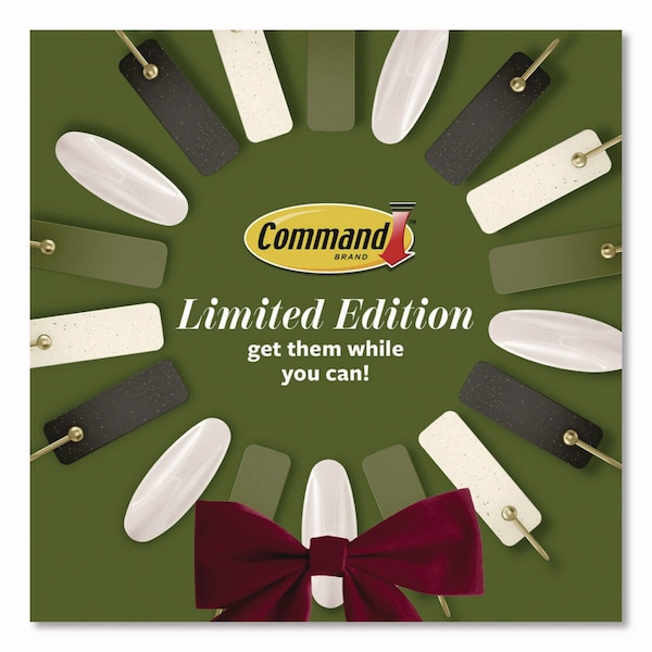 Command Limited Edition Hooks and Clips, Vanilla Bean, 3 lb Capacity, 2 Hooks, 8 Clips and 12 Strips/Pack - VBMHP-10ESF