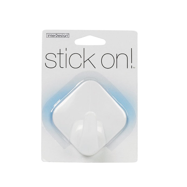 Interdesign iDesign 1-9/16 in. L White Plastic Small stick on! Diamond Hook 1 pk - 16001