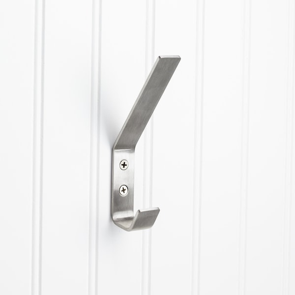 Elements By Hardware Resources 5-9/16" Stainless Steel Modern Double Prong Wall Mounted Hook - YD35-556SS
