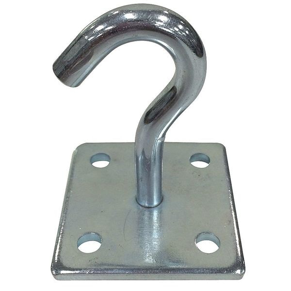 Zoro Select Hook, Steel, Zinc, 4in H, 150 lb. Load Limit - 39DL15