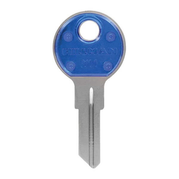 Hillman Hillman 5969662 Colorplus Traditional Key House & Office Blank Single Sided Universal Key - Blue & Silver; Pack of 5 - 5969662