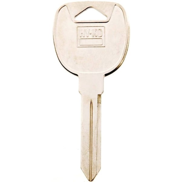 Hy-Ko Key Blank, Solid Brass, Nickel, For Automobile, Many General Motors Vehicles - 11010B91