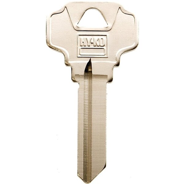Hy-Ko Key Blank, Brass, Nickel, For Schlage Cabinet, House Locks and Padlocks - 11010SC4D
