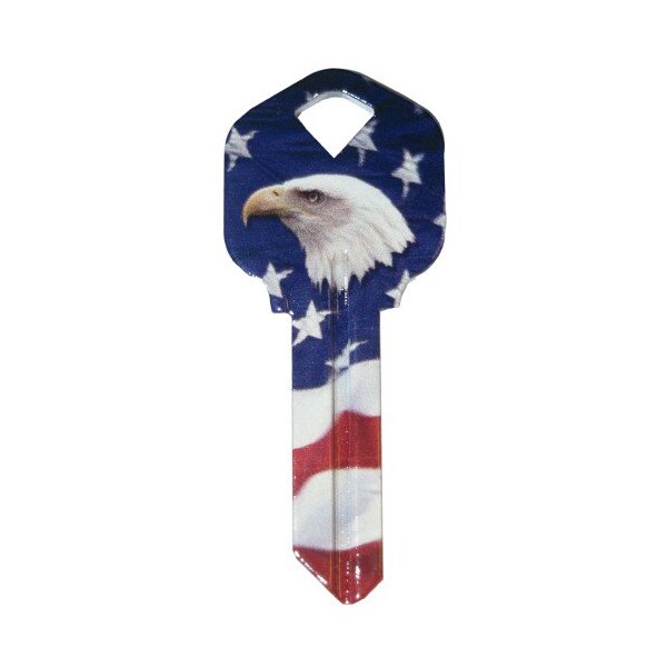 Hillman HILLMAN Wackey Flag & Eagle House/Office Universal Key Blank KW1 Single - 89055