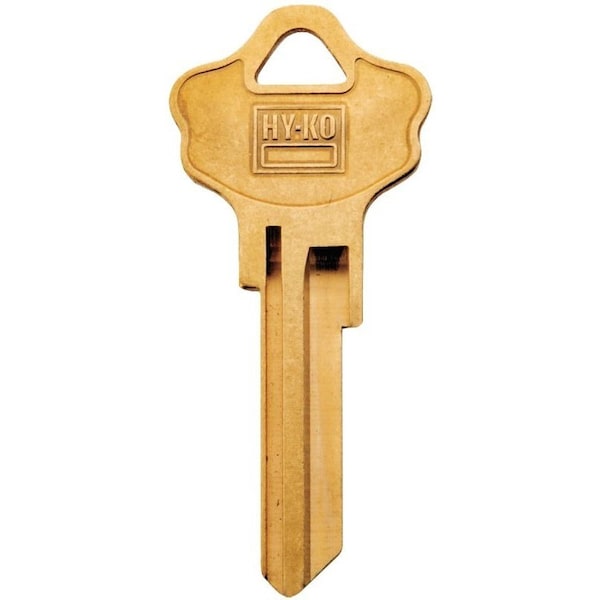 Hy-Ko Key Blank, Brass, For: Kwikset Cabinet, House Locks and Padlocks - 21200KW10BR
