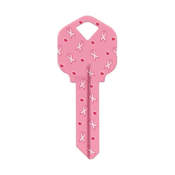 Hillman HILLMAN Breast Cancer Awareness Pink Ribbon House/Office Key Blank KW1 Single For Universal, PK6 - 87514