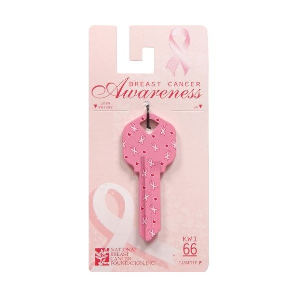 Hillman HILLMAN Breast Cancer Awareness Pink Ribbon House/Office Key Blank KW1 Single For Universal, PK6 - 87514