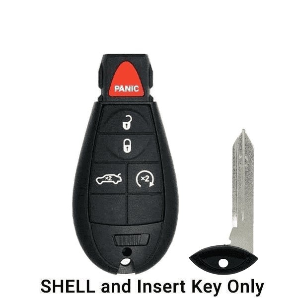 Keyless Factory KeylessFactory: Chrysler Dodge Jeep / 5-Button Fobik Key SHELL / Trunk & Remote Start - ORS-FBK-03