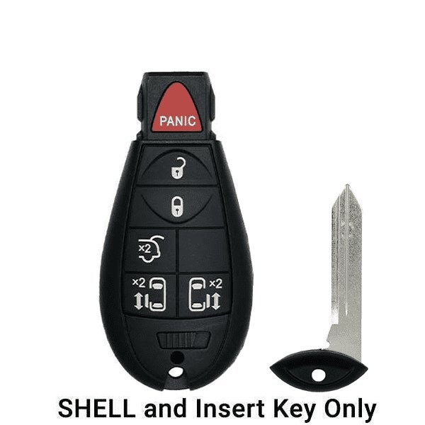 Keyless Factory KeylessFactory:  Chrysler Dodge Jeep / 6-Button Fobik Key SHELL / Hatch & Sliding Doors - ORS-FBK-09