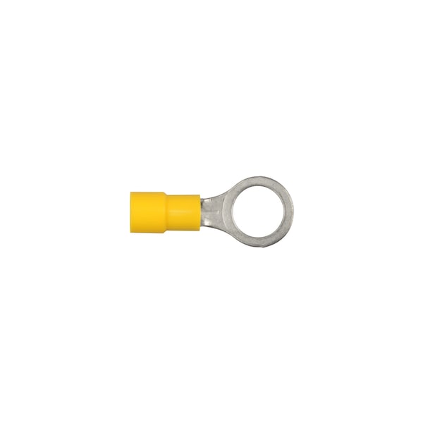 Disco Vinil Amarillo de 12-10 Terminal 3/8" Tamaño del Perno Tipo Anillo PK100 - 3541PK