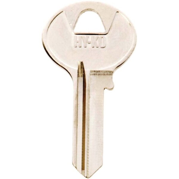 Hy-Ko Key Blank, Brass, Nickel, For: Boomer Cabinet, House Locks and Padlocks - 11010BO1
