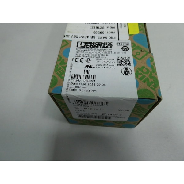 Caja de 50 terminales y bloques de contacto, paquete de 50 - 2774017