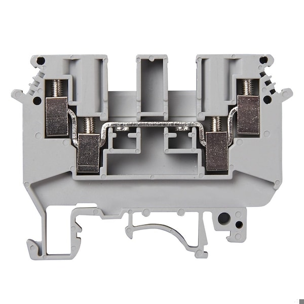 Bloque de terminales con paso de 4 hilos, conector a riel DIN para 4 hilos, 6mm, calibre 30-10 AWG, paquete de 50 - ASIUDK4