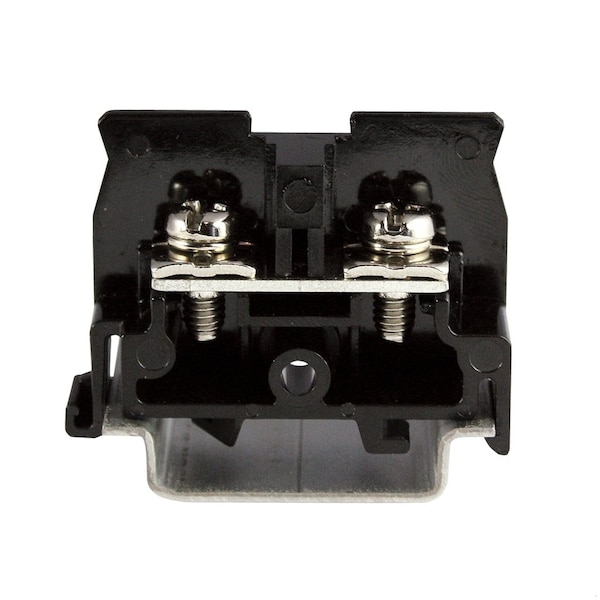 Terminal de anillo para riel DIN estilo NEMA para manguitos de anillo, tornillo M4, negro, 30A, 600V, 25 piezas - ASI391004