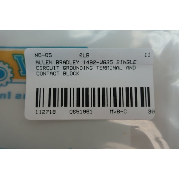 Bloque de contacto y terminal de conexión a tierra de circuito único Allen Bradley - 1492-WG35