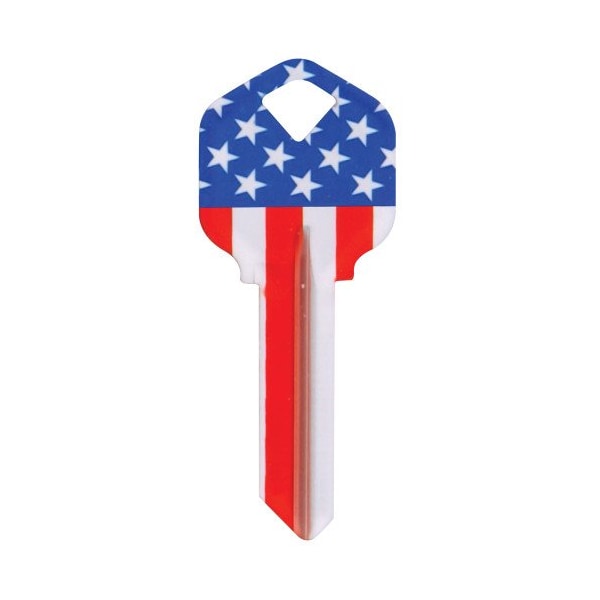 Hillman HILLMAN Wackey Stars & Stripes House/Office Universal Key Blank KW1 Single, PK6 - 89056
