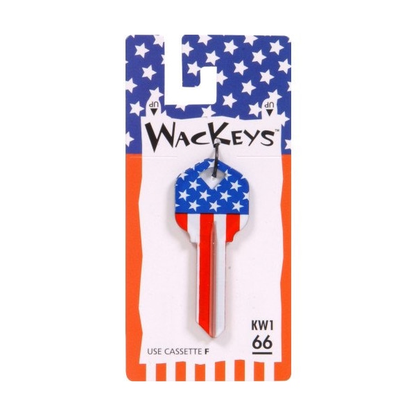 Hillman HILLMAN Wackey Stars & Stripes House/Office Universal Key Blank KW1 Single, PK6 - 89056