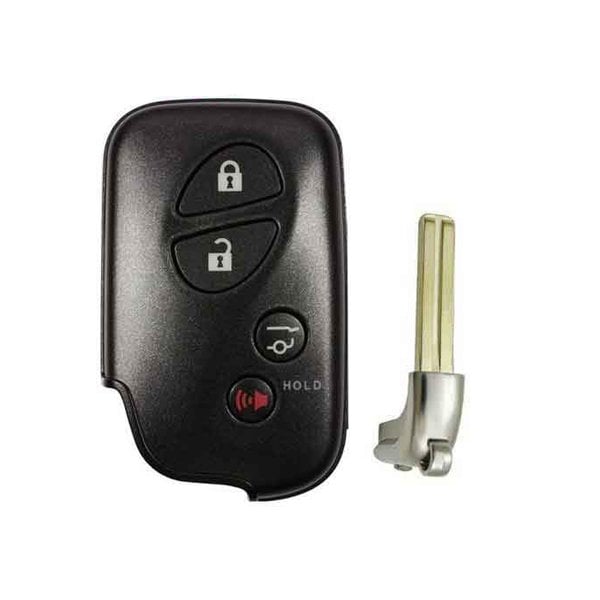 Keyless Factory 2006-2012 Lexus 4-Button Remote Smart Key SHELL WITH HATCH  w/ 40k Blade for HYQ14AA - SKS-LEX-007