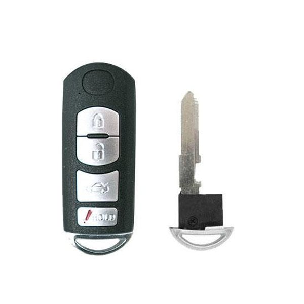 Keyless Factory KeylessFactory: 2009-2019 Mazda 4-Button Smart Key SHELL for WAZSKE13D01 & WAZX1T768SKE11A03, PK 3 - SKS-MAZ-3PCS4