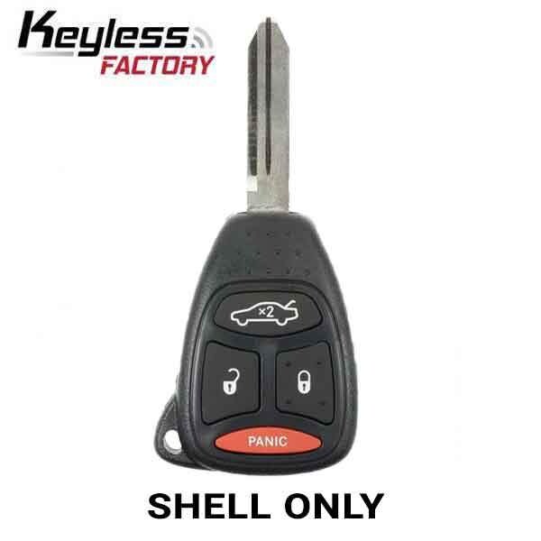 Keyless Factory KeylessFactory: Chrysler / Jeep / Dodge 2004 2012 / 4-Button Remote Head Key Shell/KOBDT04A - RHS-CHY-1346