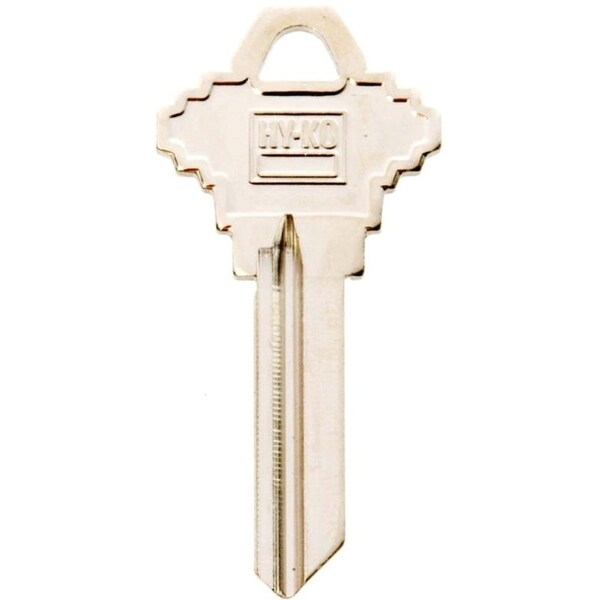 Hy-Ko Key Blank, Brass, Nickel, For Schlage Cabinet, House Locks and Padlocks - 11010SC20