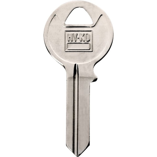 Hy-Ko Key Blank, Brass, Nickel, For: American Cabinet, House Locks and Padlocks - 11010AMH1