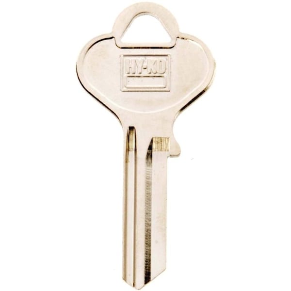 Hy-Ko Key Blank, Brass, Nickel, For: Harloc Cabinet, House Locks and Padlocks - 11010HR1