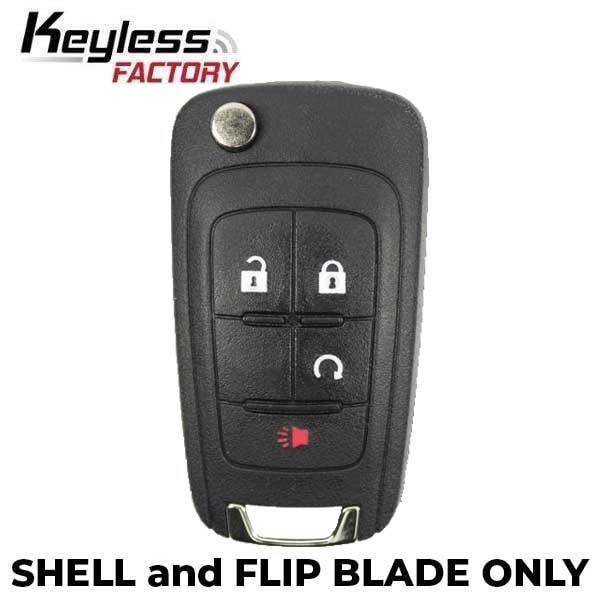 Keyless Factory 2010-2019 GM / 4-Button Flip Key SHELL / PN20873622 / OHT01060512 - FKS-GM-FP6