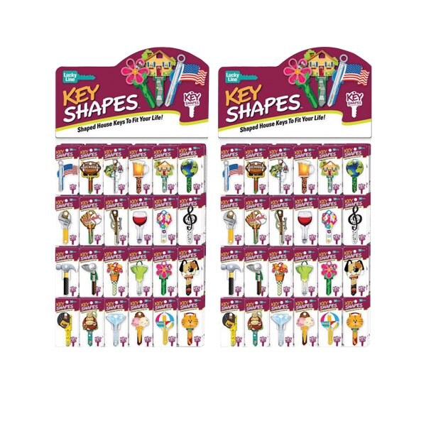 Lucky Line LuckyLine: KEY SHAPES WALL DISPLAY, 48 SKUS, (5K, 5S), PK 240 - LKL-34006