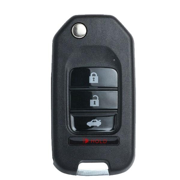 Keydiy KEYDIY Universal Remote Flip Key Blank w/ Integrated Chip - Honda Style (KD-NB10-4) - KD-NB10-4