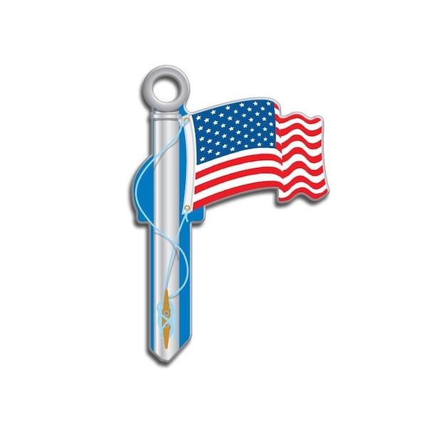 Lucky Line Key Shapes Series Key Blank, Brass, Enamel, For: Kwikset Locks - B101K