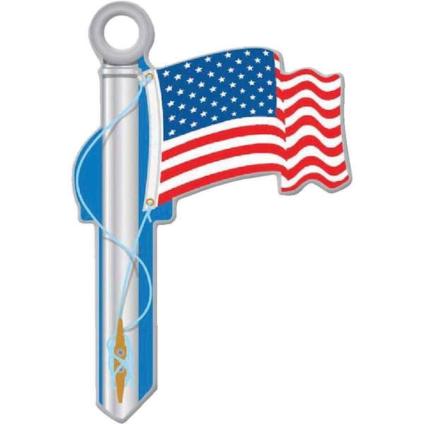 Lucky Line Key Shapes Series Key Blank, Brass, Enamel, For: Kwikset Locks - B101K