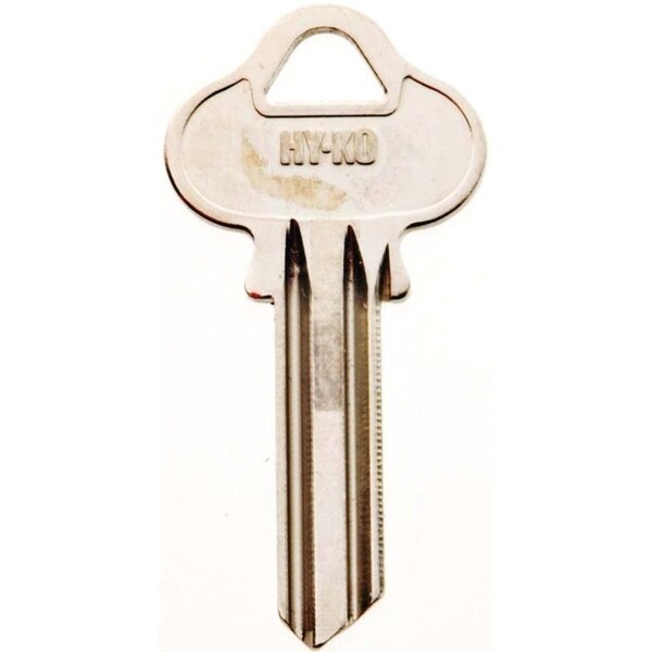 Hy-Ko Key Blank, Brass, Nickel, For: Lockwood Cabinet, House Locks and Padlocks - 11010L1