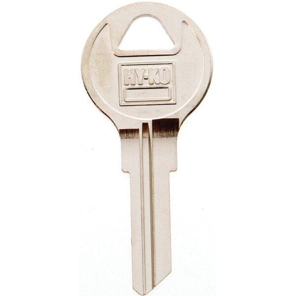 Hy-Ko Key Blank, Brass, Nickel, For: Chicago Cabinet, House Locks and Padlocks - 11010AP5
