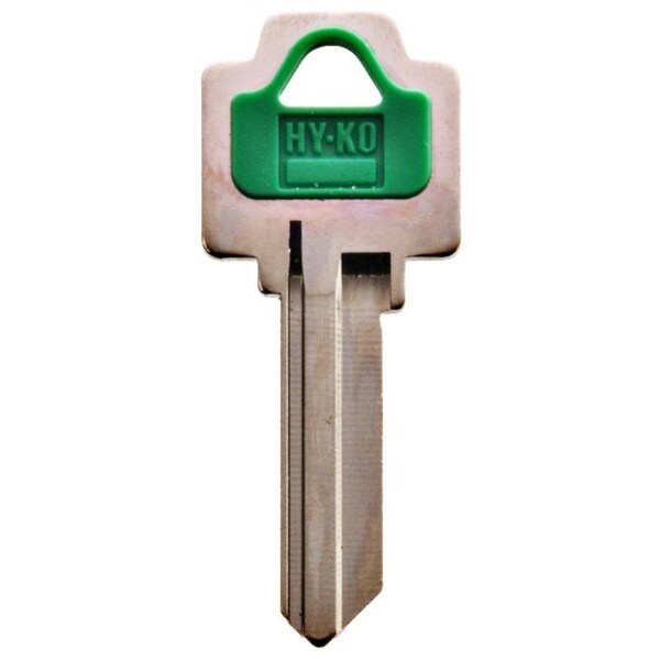 Hy-Ko Key Blank, Brass/Plastic, Nickel, For: Weiser Cabinet, House Locks and Padlocks - 13005WR5