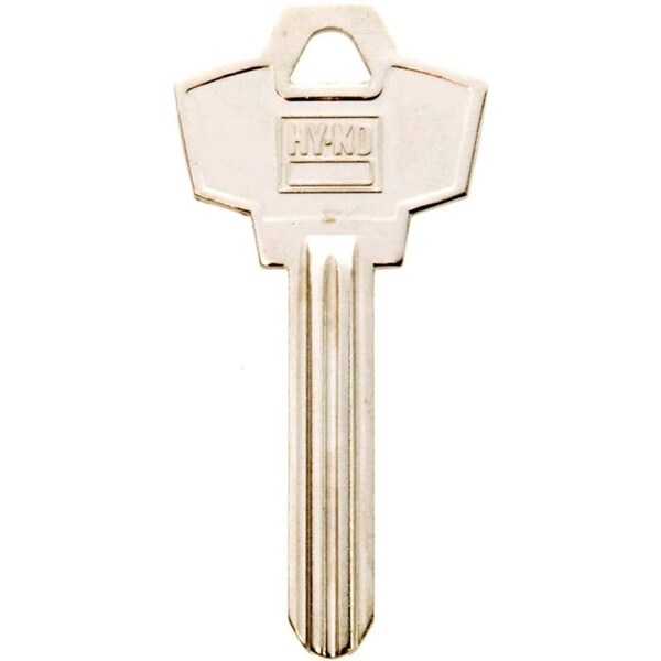 Hy-Ko Key Blank, Brass, Nickel, For Schlage Cabinet, House Locks and Padlocks - 11010SC22