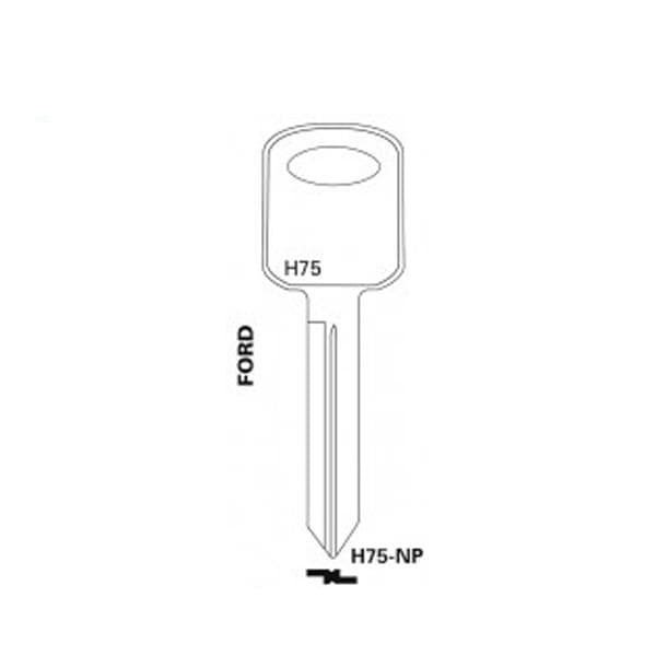 Jet JET: Ford / Lincoln / Mercury / Mazda Nickel Plated Key Blank (H75-NP) - JET-H75-NP