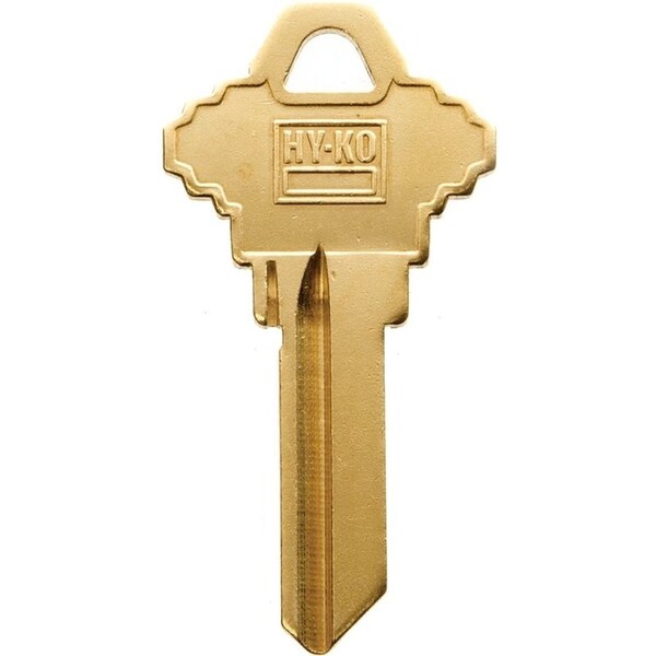 Hy-Ko Key Blank, Brass, For Schlage Cabinet, House Locks and Padlocks - 21200SC1BR