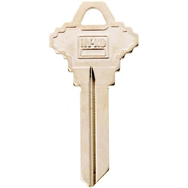 Hy-Ko Key Blank, Brass, Nickel, For Schlage Cabinet, House Locks and Padlocks - 11010SC9