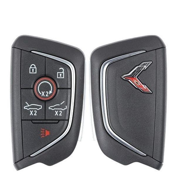 Oem NEW: 2020 Chevrolet Corvette C8 / 6 BUTTON SMART KEY /PN :13536982/ FCC :YG0G20TB1 - Chrome Logo - RSK-GM-6982