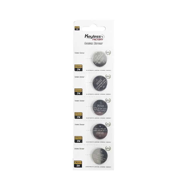 Keyless Factory KeylessFactory: CR2032 3V Lithium Battery, PK 5 - KLF-CR2032