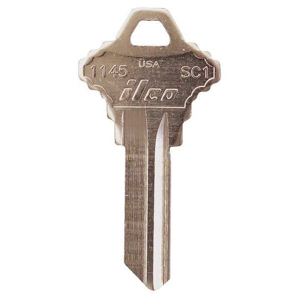 Kaba Ilco Key Blank, Brass, Type SC1, 5 Pin, PK10 - 1145-SC1