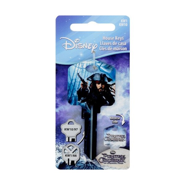 Hillman HILLMAN Disney Capt N Jack Sparrow House Key Blank 66/97 KW1/KW10 Single For Kwikset and Titan Locks - 87638
